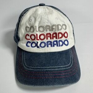 Home Free Colorado Embroidered Baseball Cap White Blue Adjustable Strap